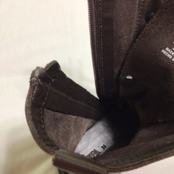 Zara Brown Lace Up Boots - Picture 9 of 13